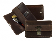 Lock-Wallet  / 3tlg. Schloßbörse (25)-braun