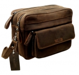 2 tlg. Pouch Joub  / OLD-SCHOOL- (25)-vintage-brown
