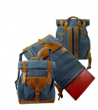 Roll-Rucksack Postbag  / SAILCLOTH-(26)-Canvas-blue